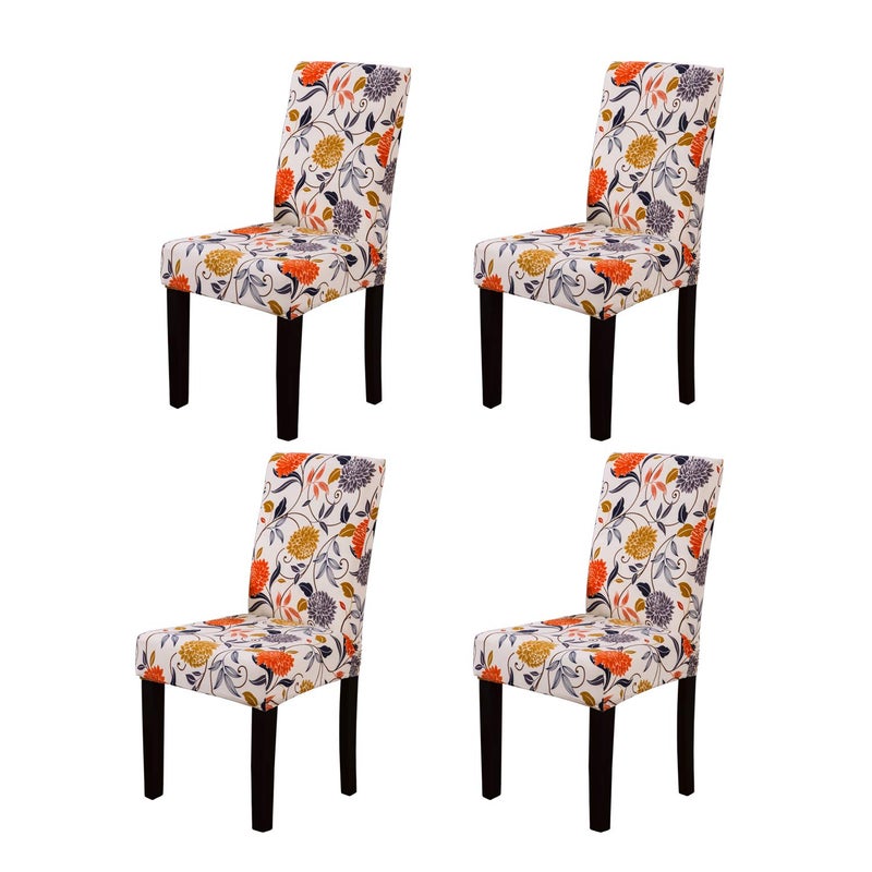 YEESSION Stretch Dining Chair Covers Removable Washable Seat Parson Chair Protector Slipcover for Dining Room,Party,Banquet,Hotel,Ceremony Set of 4 (Style 05) - Image 1